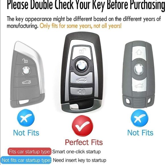 BMW Logo key fob Keychain in Red Leather & Key Fob Cover in black & Red NWT - Picture 3 of 11